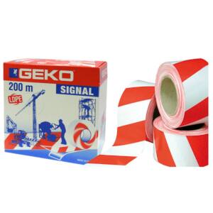 Ταινία σημάνσεως Geko κόκκινη-λευκή 100m