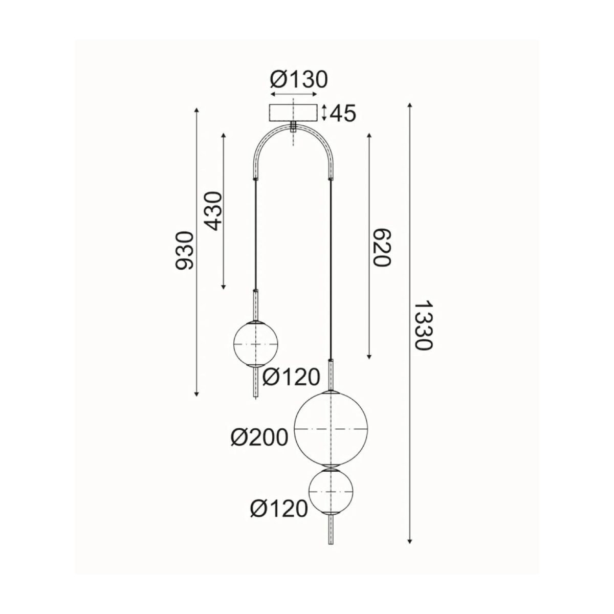ACA AMELIA ΦΩΤΙΣΤΙΚΟ ΚΡΕΜΑΣΤΟ LED 15w 3000k 1500lm - Image 3